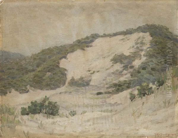 Dune Scene, Possibly Montauk, Long Island Oil Painting by Thomas R. Manley