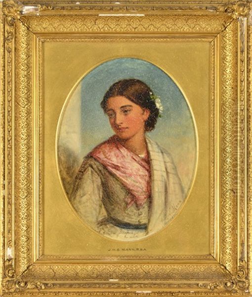 Giulia Veronese Et Annetta, Deux Jeunes Venitiennes (pair) Oil Painting by Joshua Hargrave Sams Mann
