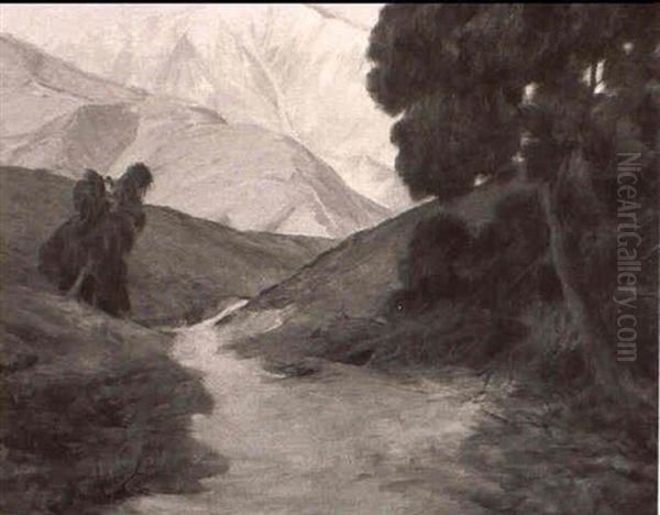 Mountain River Oil Painting by Jean Mannheim