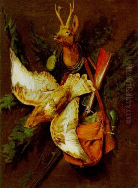 Jagdstilleben Oil Painting by Moritz Mansfeld