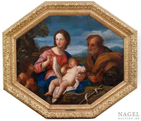 Die Heilige Familie Mit Dem Johannesknaben Oil Painting by Carlo Maratta