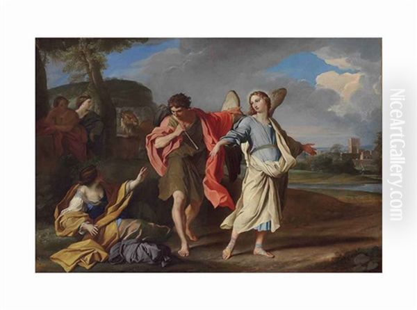 Tobias And The Angel Oil Painting by Carlo Maratta
