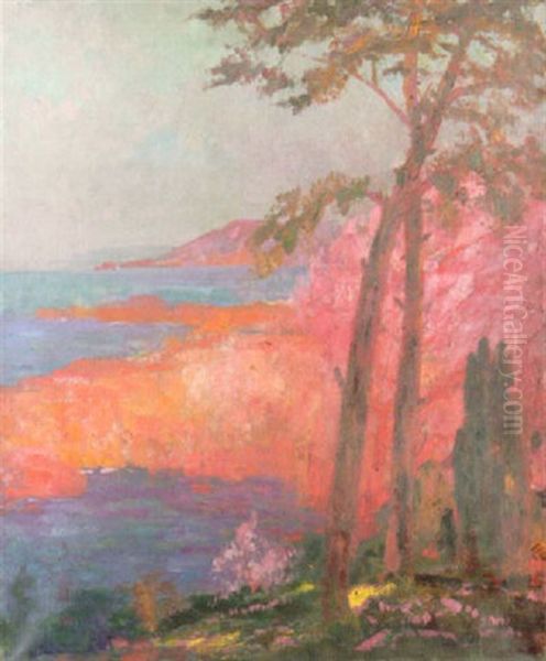 Les Falaises De Corse Oil Painting by Pierre Amede Marcel-Beronneau