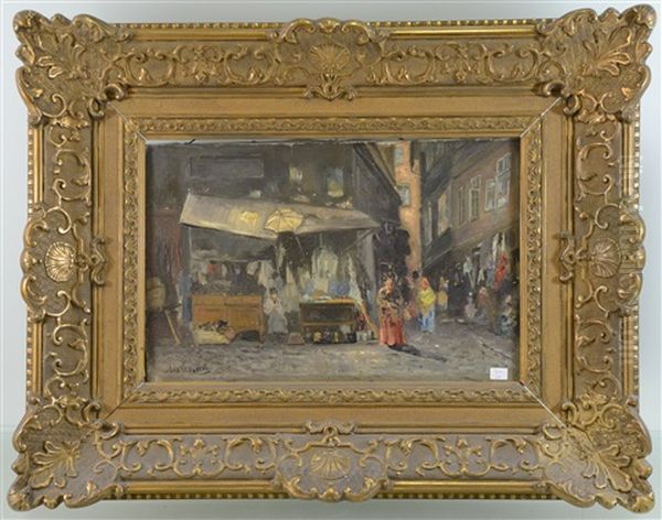 Scene De Marche Anime Oil Painting by Alexandre Marcette