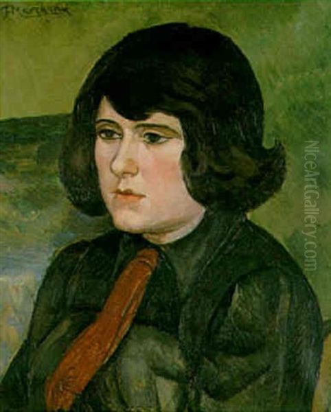 Portrait De Femme Oil Painting by Jean Hippolyte Marchand
