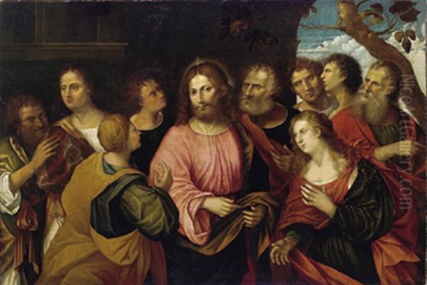 Christus Und Die Ehebrecherin Oil Painting by Rocco Marconi