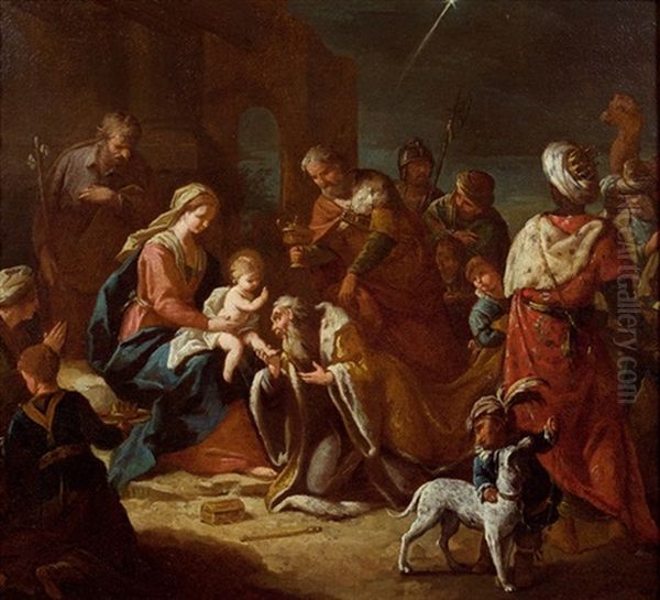 Die Anbetung Der Heiligen Drei Konige Oil Painting by Jacopo di Paolo Marieschi
