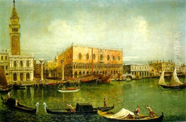 The Molo, Venice, From The Bacino Di S.marco Oil Painting by Michele Marieschi