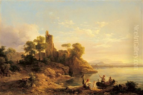 Italienische Landschaft Oil Painting by Karoly Marko the Elder
