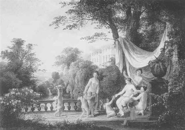 Psyche Und Ihre Schwestern Vor Dem Palast Des Eras Oil Painting by Karoly Marko the Elder
