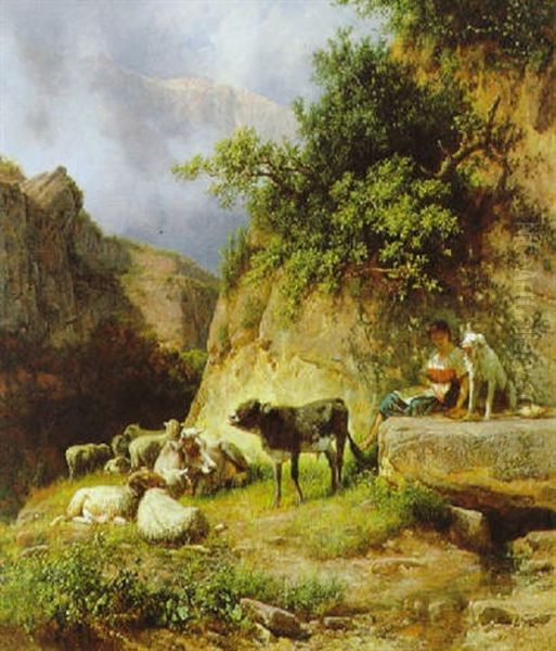 Weideidyll Oil Painting by Andras Marko