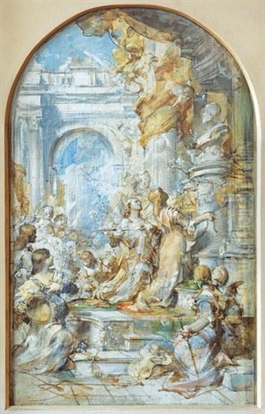 Artes Juventes Oil Painting by Ludwig (Ludek) Marold
