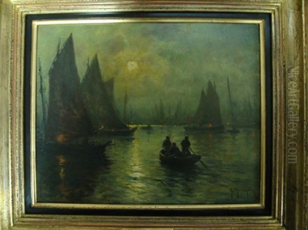 Marines (pair) Oil Painting by Georges Philibert Charles Maroniez