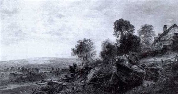 Long Compton Hill And Great Woolford Oil Painting by Charles Marshall
