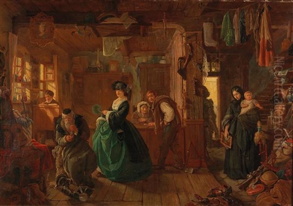 In The Junk Shop Oil Painting by James Marshall