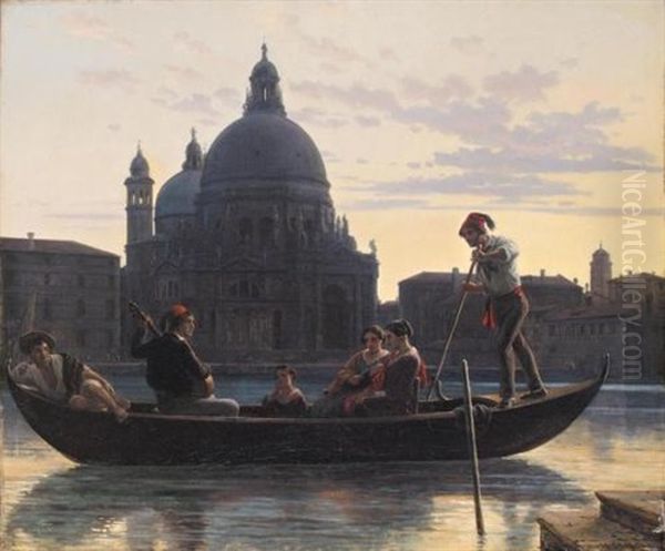 Gondoler I Venedig Oil Painting by Wilhelm Nicolai Marstrand