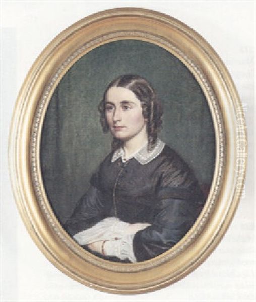 Portraet Af En Ung Pige Med Slangekroller Oil Painting by Wilhelm Nicolai Marstrand