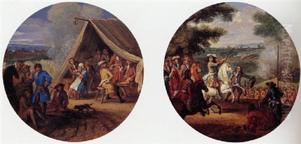 Cavalry Scene With Louis Xiv Oil Painting by Jean-Baptiste Martin the Elder