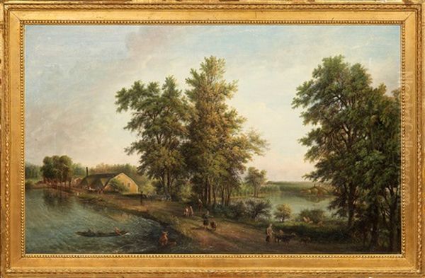 Osterby - Stordammsbrostet Oil Painting by Elias Martin