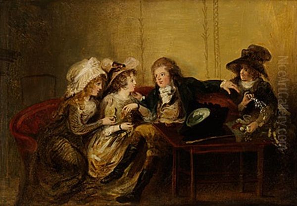 Konversation Eller Den Forlorade Sonen Oil Painting by Elias Martin
