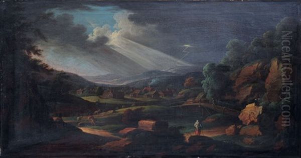 Heimkehr Bei Gewitter Oil Painting by Evangelista-Giovanni Martinotti