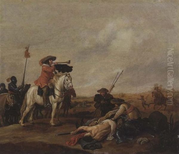 Nach Dem Gefecht Oil Painting by Jan de Martszen the Younger