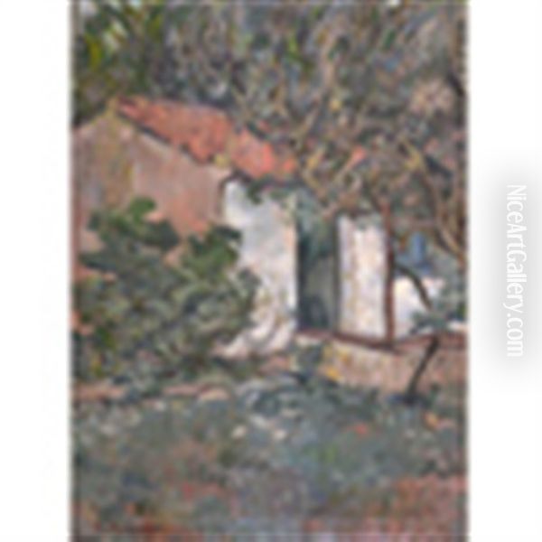 Case Tra Gli Alberi Oil Painting by Piero Marussig