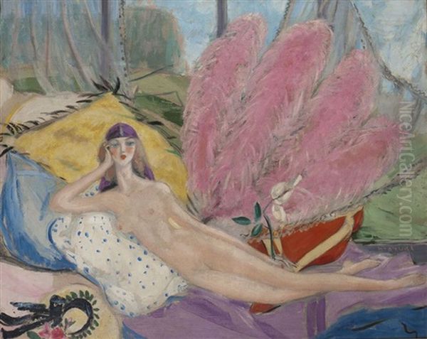 Femme Nue Allongee Oil Painting by Jacqueline Marval