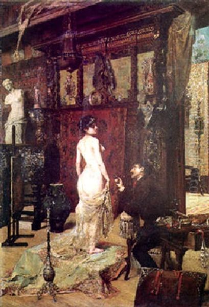 The Artist's Studio Oil Painting by Francisco Masriera Manovens