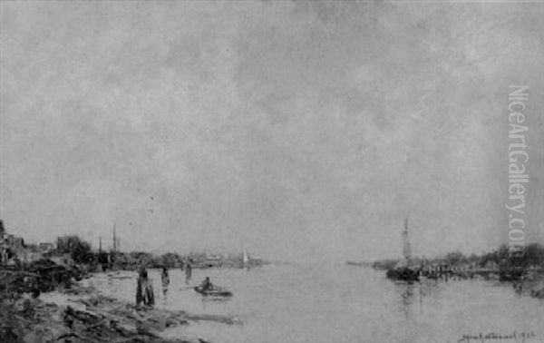 Riviergezicht Oil Painting by Johan Hendrik van Mastenbroek