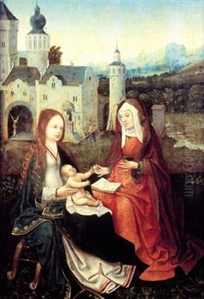 Sainte Anne, La Vierge Et L'enfant Jesus Oil Painting by  Master of Frankfurt