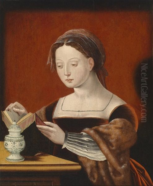 Lesende Maria Magdalena Oil Painting by  Master of the Female Half Lengths