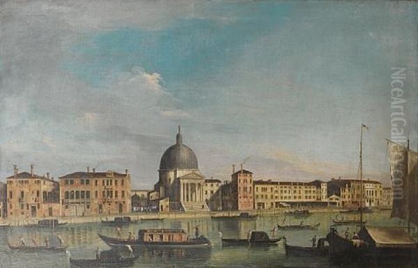 The Grand Canal, Venice, With San Simeone Piccolo Oil Painting by  Master of the Langmatt Foundation Views