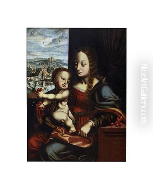 Madonna Con Bambino Oil Painting by  Master of the Parrot