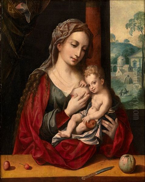 Madonna And Child Oil Painting by Master of the Parrot