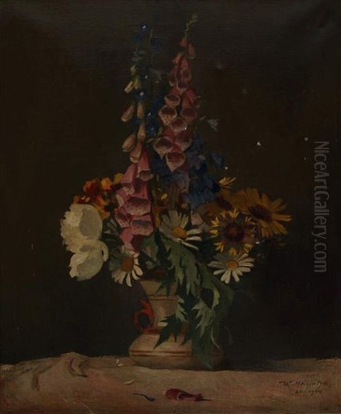 Blumenstilleben Oil Painting by Vasili Nikolaevich Masyutin