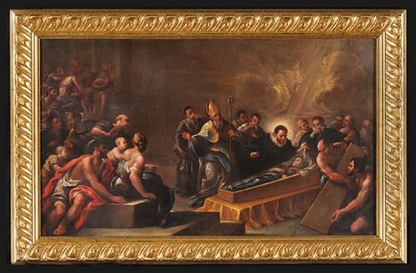 San Francesco Borgia Davanti Al Corpo Della Regina Isabella Di Castiglia Oil Painting by Paolo de Matteis