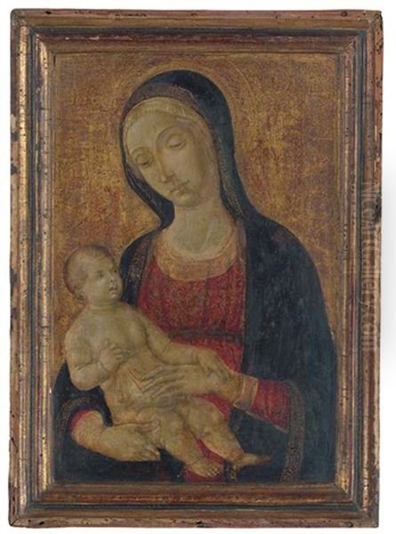 The Madonna And Child Oil Painting by (Matteo da Siena) Matteo di Giovanni di Bartolo