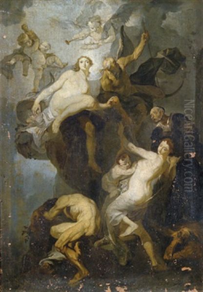 Allegorie Auf Das Schicksal Der Kunst Oil Painting by Franz Anton Maulbertsch