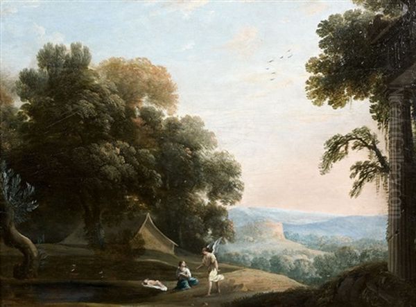 Paysage Avec Agar Et L'ange Oil Painting by Henri de Mauperche