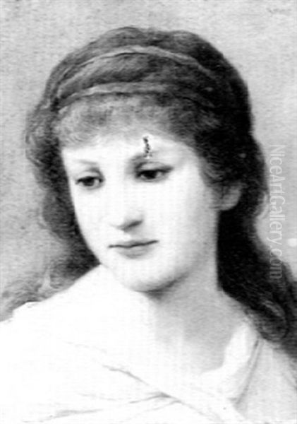 Ideal Head Oil Painting by Gabriel von Max