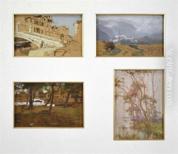 Soggetti Vari (4 Works In 1 Frame) Oil Painting by Emo Mazzetti