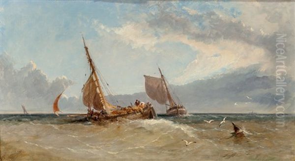 An Approaching Storm At Sea, 1867 Oil Painting by James Edwin Mcburney