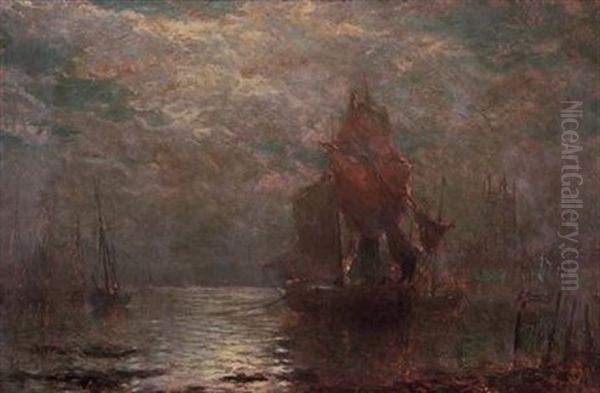 Evening, St. Ives Harbour Oil Painting by George Herbert McCord