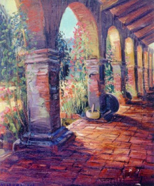California Mission Oil Painting by Edward Emerson McDowell
