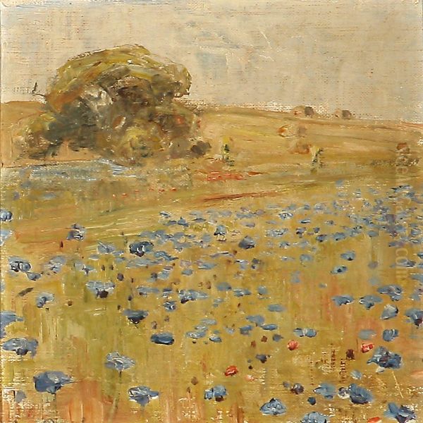 View Of A Hilly Landscape Oil Painting by Aage Bertelsen