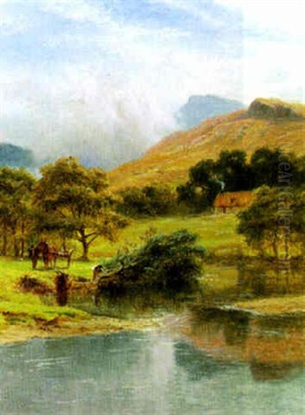 Saltwood Castle, Near Hythe, Kent Oil Painting by James E. Meadows