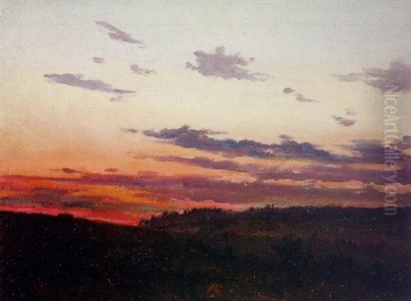 Abendrot Om Dachauer Moos Oil Painting by Emilie Mediz-Pelikan
