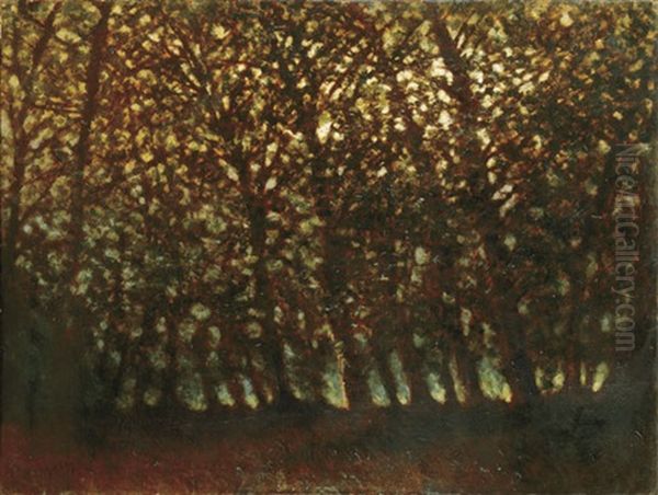 Forest In Autumn Light Oil Painting by Laszlo Mednyanszky