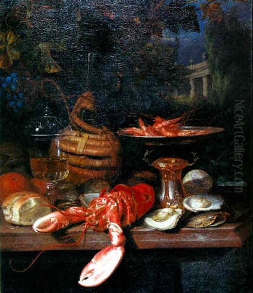 Nature Morte Aux Crustaces Oil Painting by Barend van der Meer